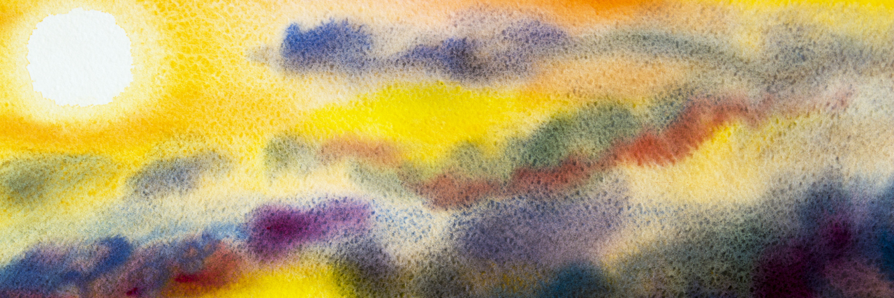 Sunshines and Hurricanes and the Grief of Losing a Child to Cancer Watercolor painting cloud, sky colorful of raincloud in air.