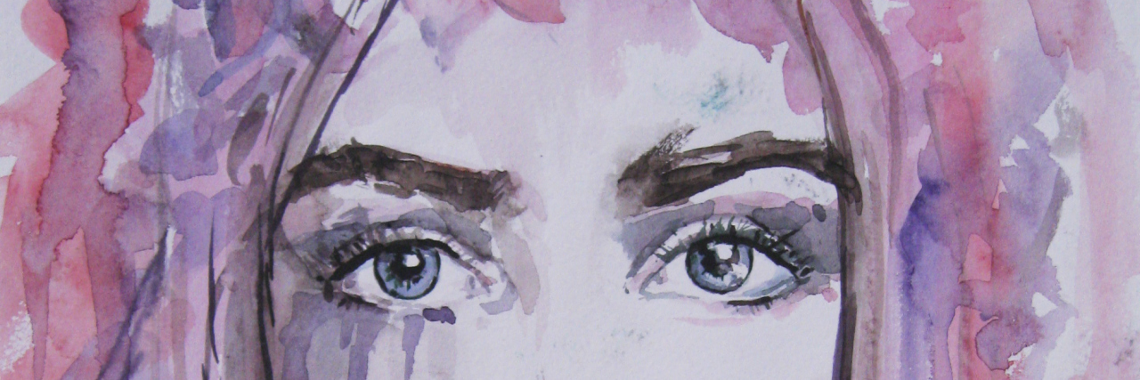 I'm a Mental Health Advocate, But I Still Struggle Too Woman face portrait. Abstract watercolor. Fashion drawing of a beautiful woman