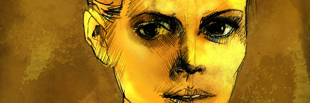 Grunge, golden girl sketch