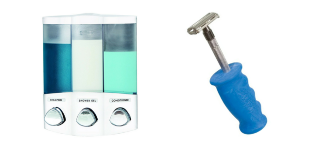 19 Products That Can Make Showering Easier If You Have a Chronic Illness or Disability soap dispenser and razor with grip