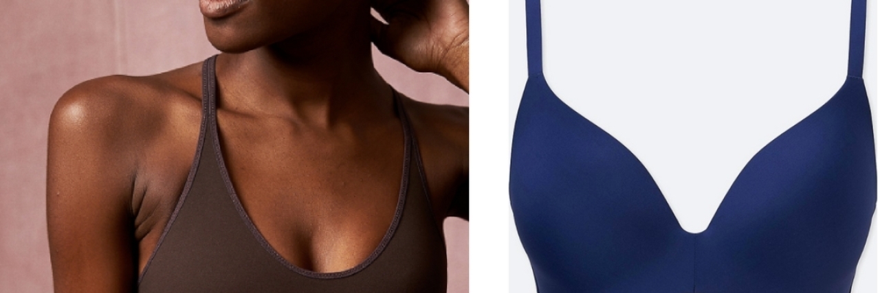 14 Comfortable Bras If You Have Fibromyalgia brown and blue bras