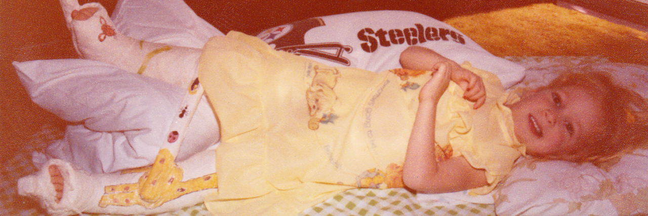 Parents: Don't Share Sensitive Photos of Your Kids With Disabilities Karin in her body cast at age 4.