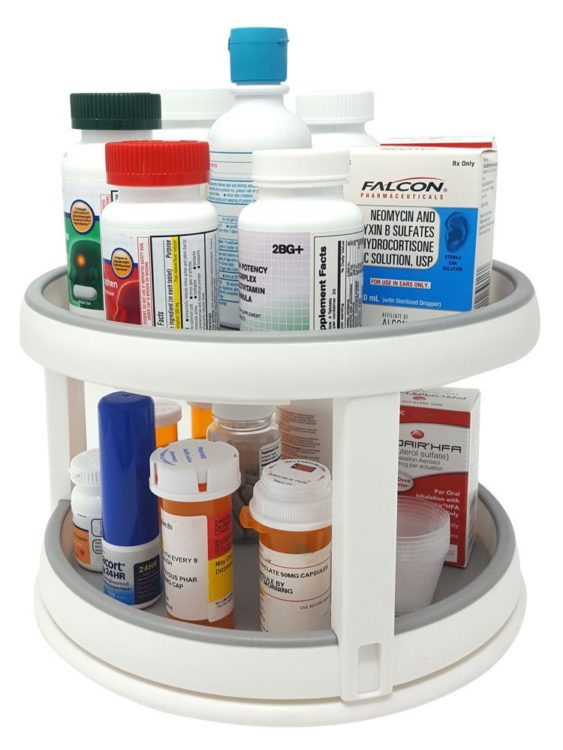 two-tiered medication turntable