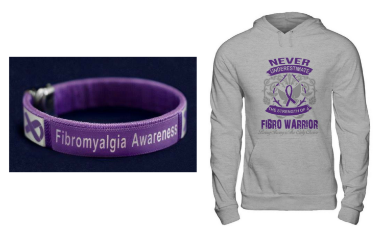 FibroToday fibromyalgia awareness bracelet and hoodie
