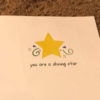 Stationery with a star and lettering "You are a shining star."