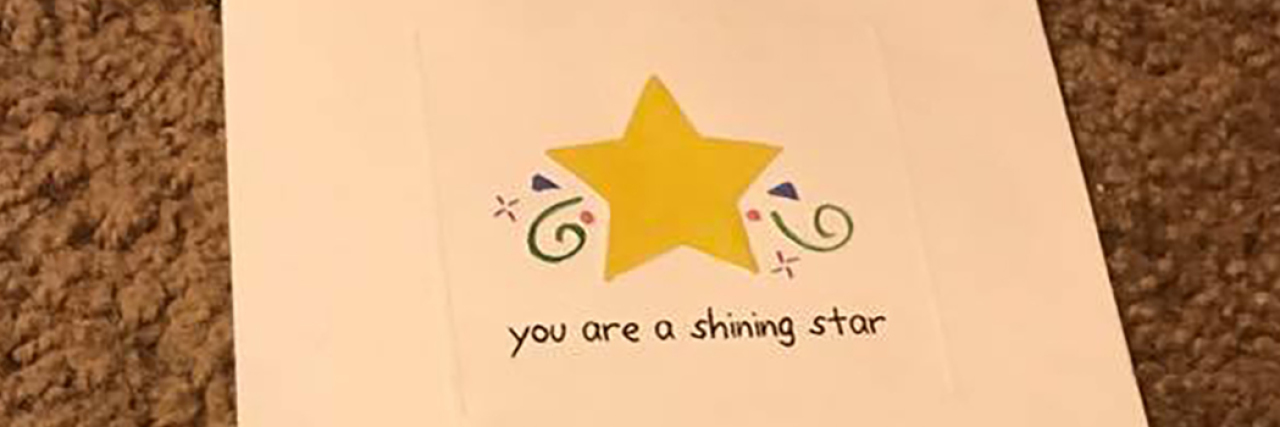 Finding Reassurance as a Young Woman With a Disability Stationery with a star and lettering "You are a shining star."