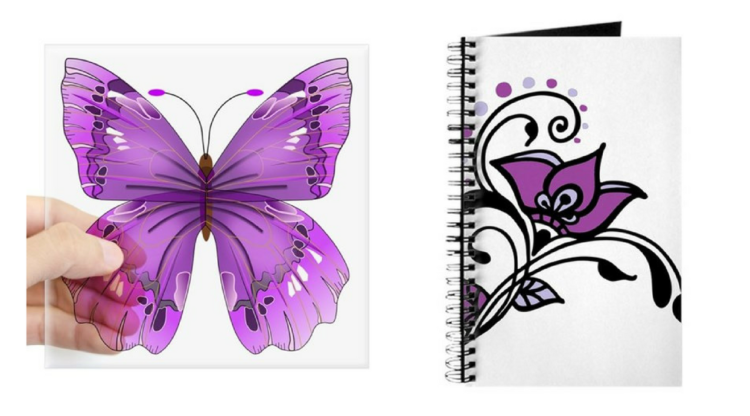 DrDevience butterfly awareness sticker and awareness flower journal