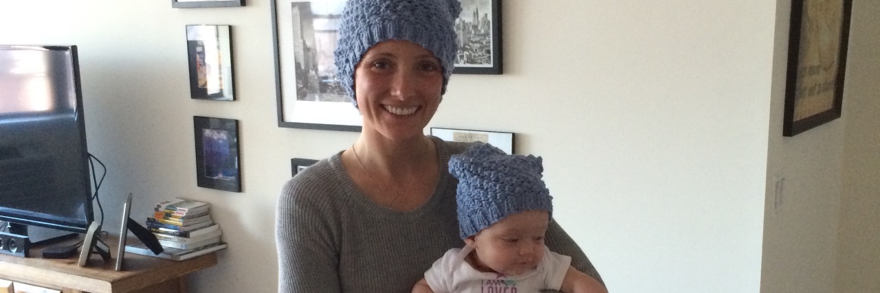 Drugs, Hugs, and Losing My Jugs: A Breast Cancer Journal - June 2, 2015 Jessica Reid and Poppy beanies