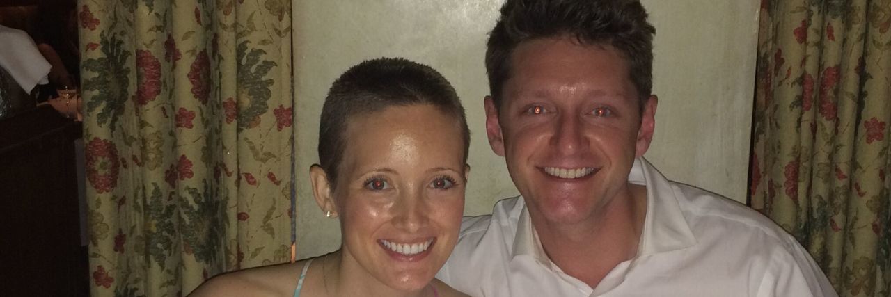 Drugs, Hugs, and Losing My Jugs: A Breast Cancer Journal - June 7, 2015 Jessica Sliwerski and Kyle at dinner