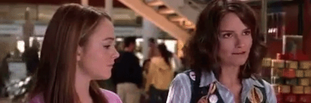 15 'Mean Girls' GIFs for Chronic Illness mean girls scene with lindsay lohan and tina fey