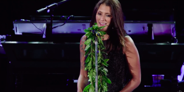 Talinda Bennington Announces New Mental Health Initiative in Honor of Chester Bennington Talinda Bennington speaking on stage.