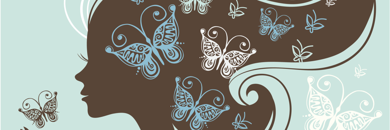 Goodbye, Butterfly: A Thyroid Cancer Diagnosis Story Beautiful woman silhouette