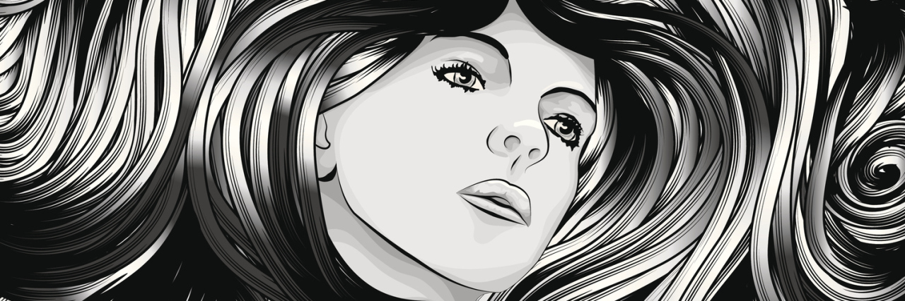 Why I Want People To Stop Mentioning My Suicide Attempt "Beautiful woman in grayscale with long hair. Face, hair and background are on separate layers. Each hair strand is individual object. Easy to make colored . Extra folder includes Illustrator CS2 AI and PDF files."