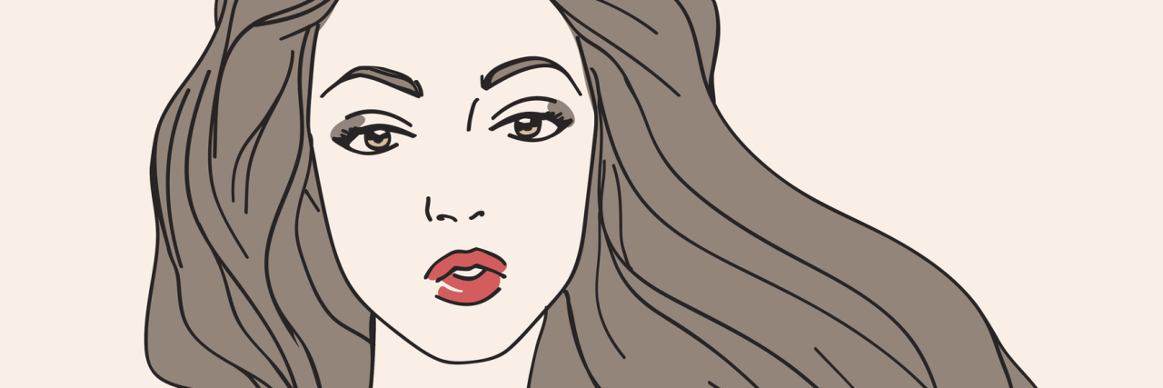 beautiful woman hand drawn vector illustration