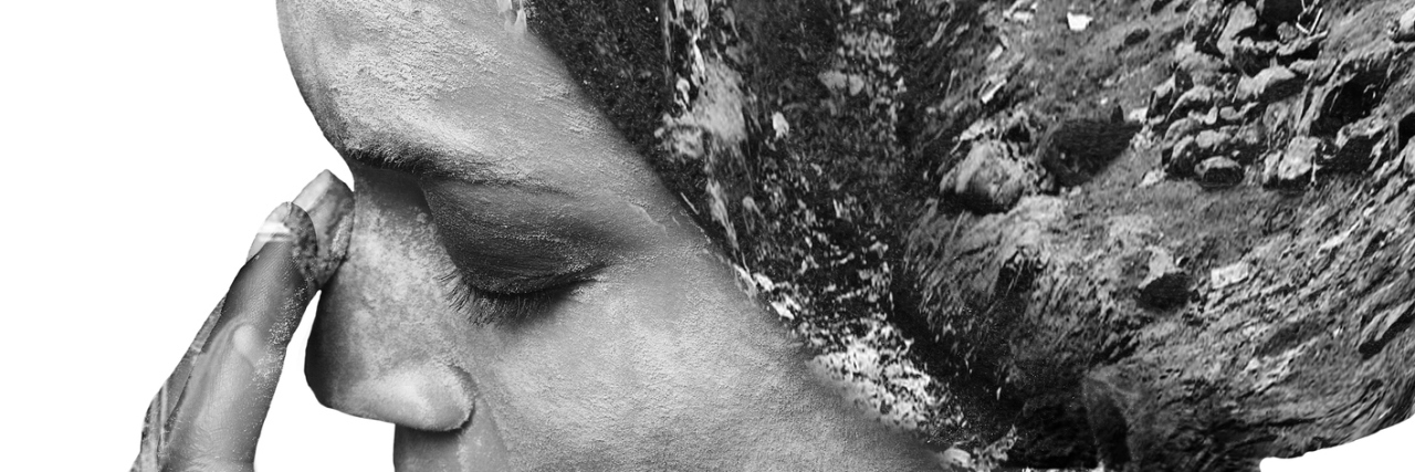 Lessons I've Learned Living With Functional Neurological Disorder Double exposure of girl and leaves black and white tree