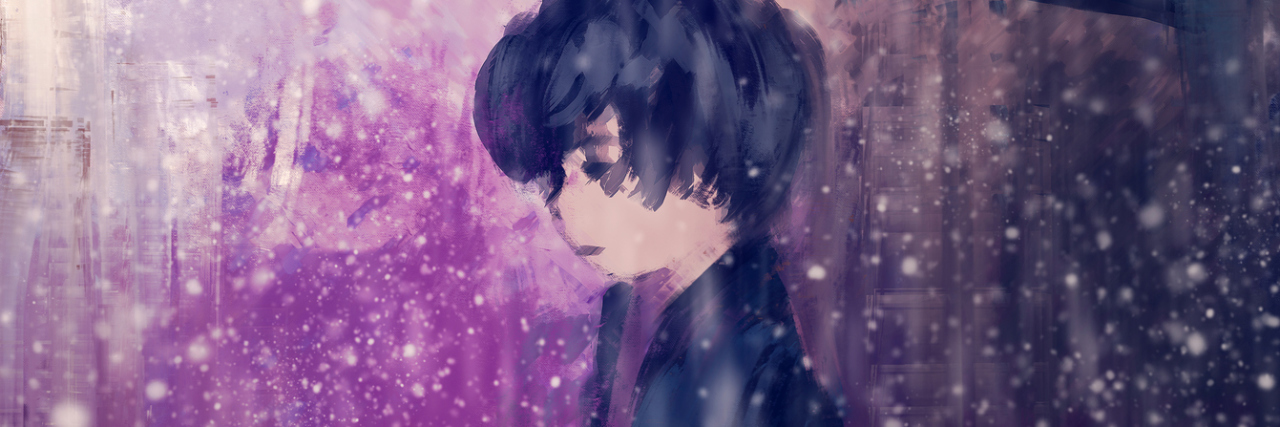 This Is My Experience With Complex Post-Traumatic Stress Disorder Girl in the rain with umbrella, Digital painting