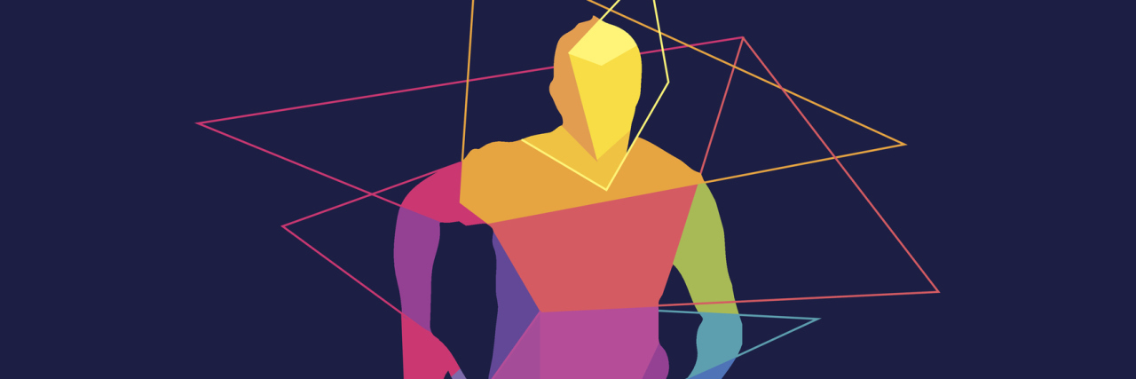 Getting a 'Late' Autism Diagnosis as an Adult Running man colorful silhouette.