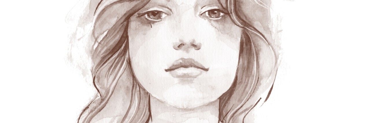 To the People Who Don't Understand Why I Self-Harm hand drawn female face