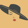 illustration of woman wearing a hat and lipstick