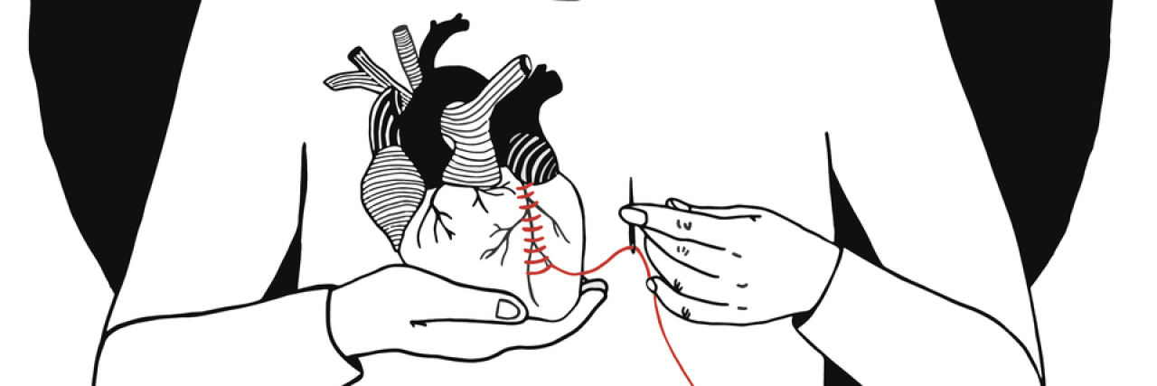 What Being in Love Is Like When You Have Depression illustration of person holding a heart