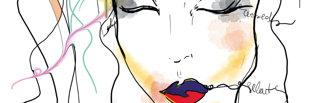 The Reality of My Bipolar Mania woman made of lines and colors