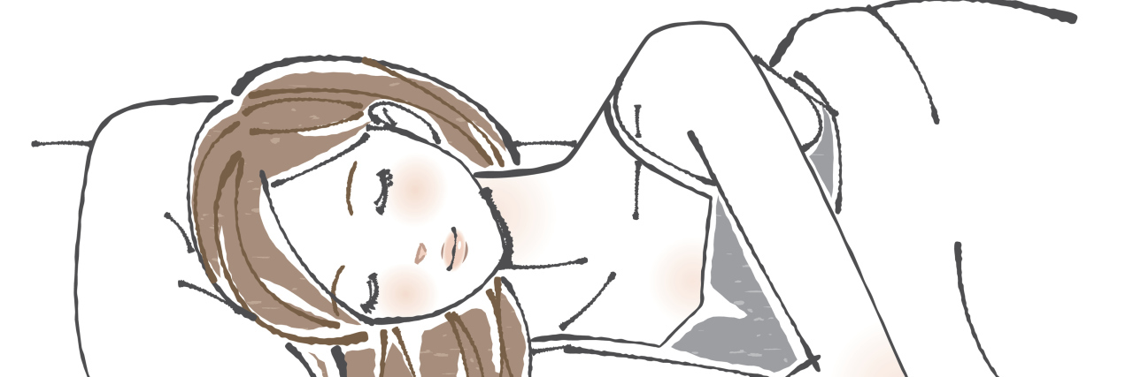 When I Faced a Doctor's Discrimination Because of My Disabilities Drawing of a woman sleeping.