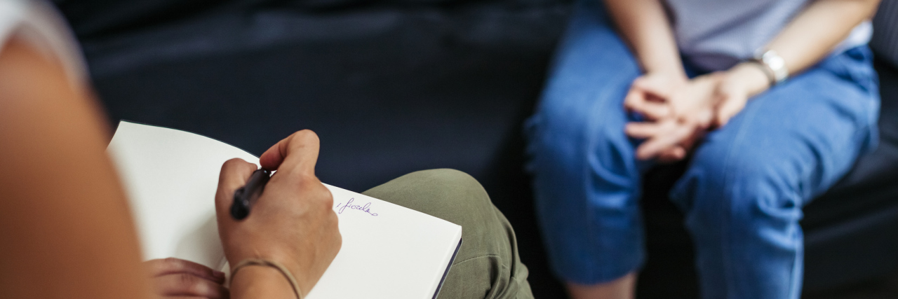 What It's Like Staying at a Veteran's Psychiatric Hospital psychiatrist or psychologist talking to patient