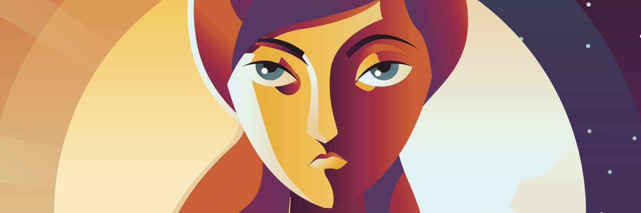 What to Remember If You Are Struggling With Chronic Pain at Night illustration of a woman with the sun and the moon in the background