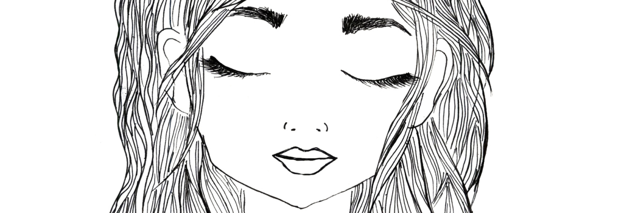 Juvenile Idiopathic Arthritis: Being Asked How I Am, Do I Feel Better drawing of a woman with red flowers on her head