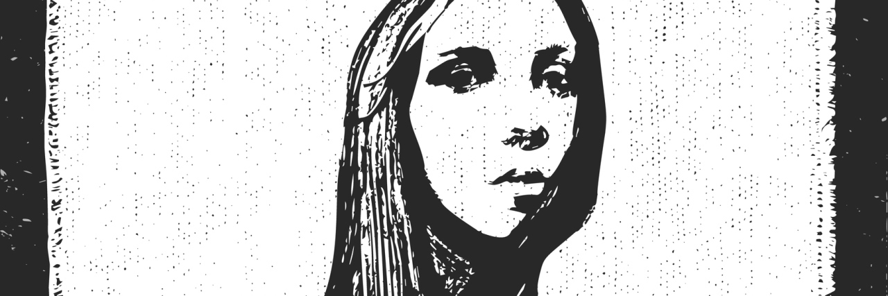 Choosing to Forgive Myself as a Childhood Sexual Abuse Survivor Woman portrait graphic pencil drawing trace black and white