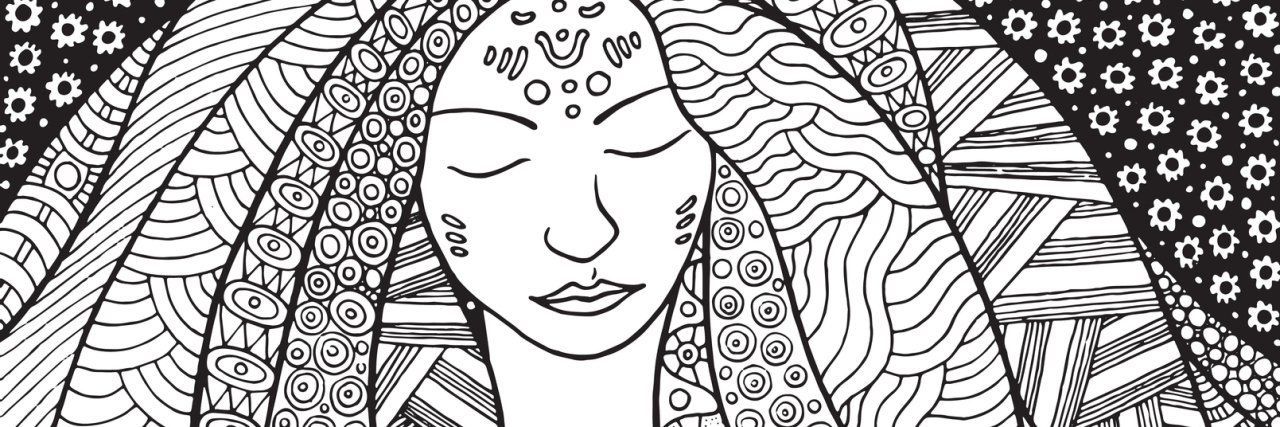 Cutting off Communication With Friend From Eating Disorder Treatment Shaman hippie girl with ornate hair. Allegory for Icelandic Aurora Borealis.