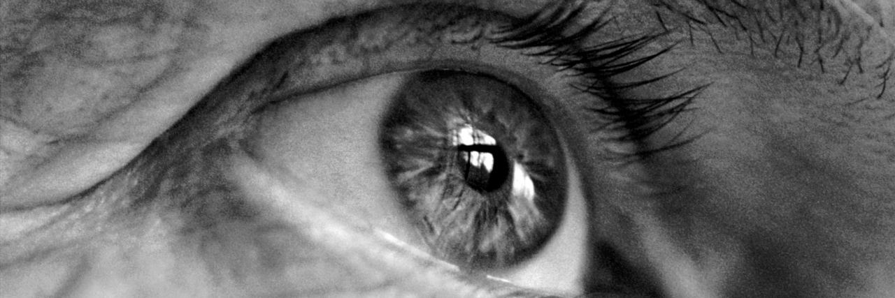 Close-up of elderly man's eye