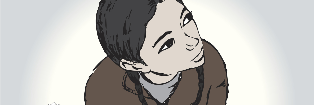 When You've Experienced Voices in Your Head girl sitting in a garden of daisies