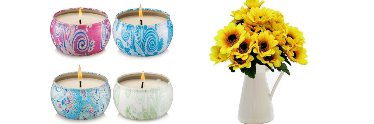 22 Ways to Make Your Bedroom Cozy When You're Housebound candles and sunflowers