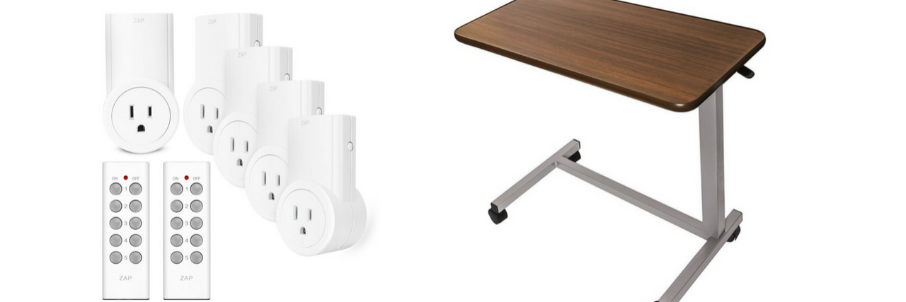 18 Devices That Can Make It Easier to Work and Function From Bed remote-controlled outlets and rolling overbed table