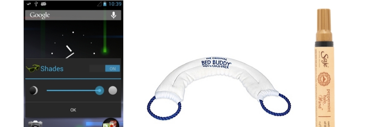 12 Products People Who Get Migraines Swear By shades app, neck pillow and peppermint halo stick