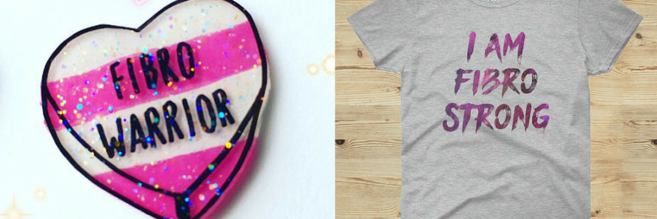 Products That Can Help Raise Awareness of Fibromyalgia fibro warrior pin and 'I am fibro strong' t-shirt