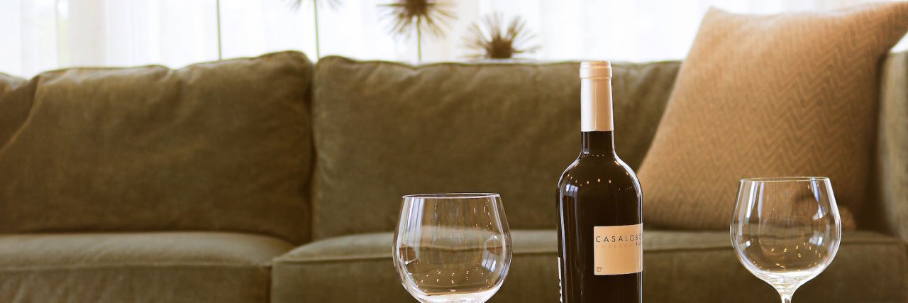 How 'Mommy Juice' Memes Normalized My Alcoholism wine couch