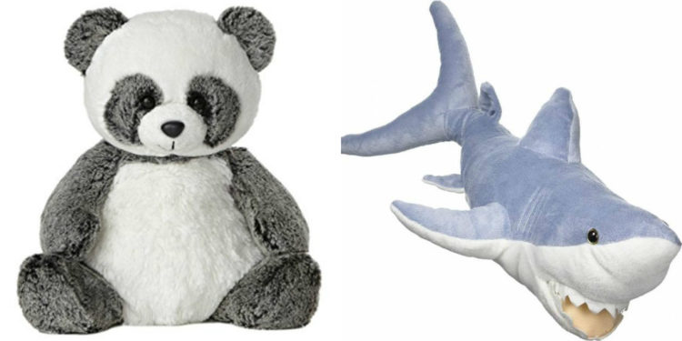 panda and shark stuffed animals