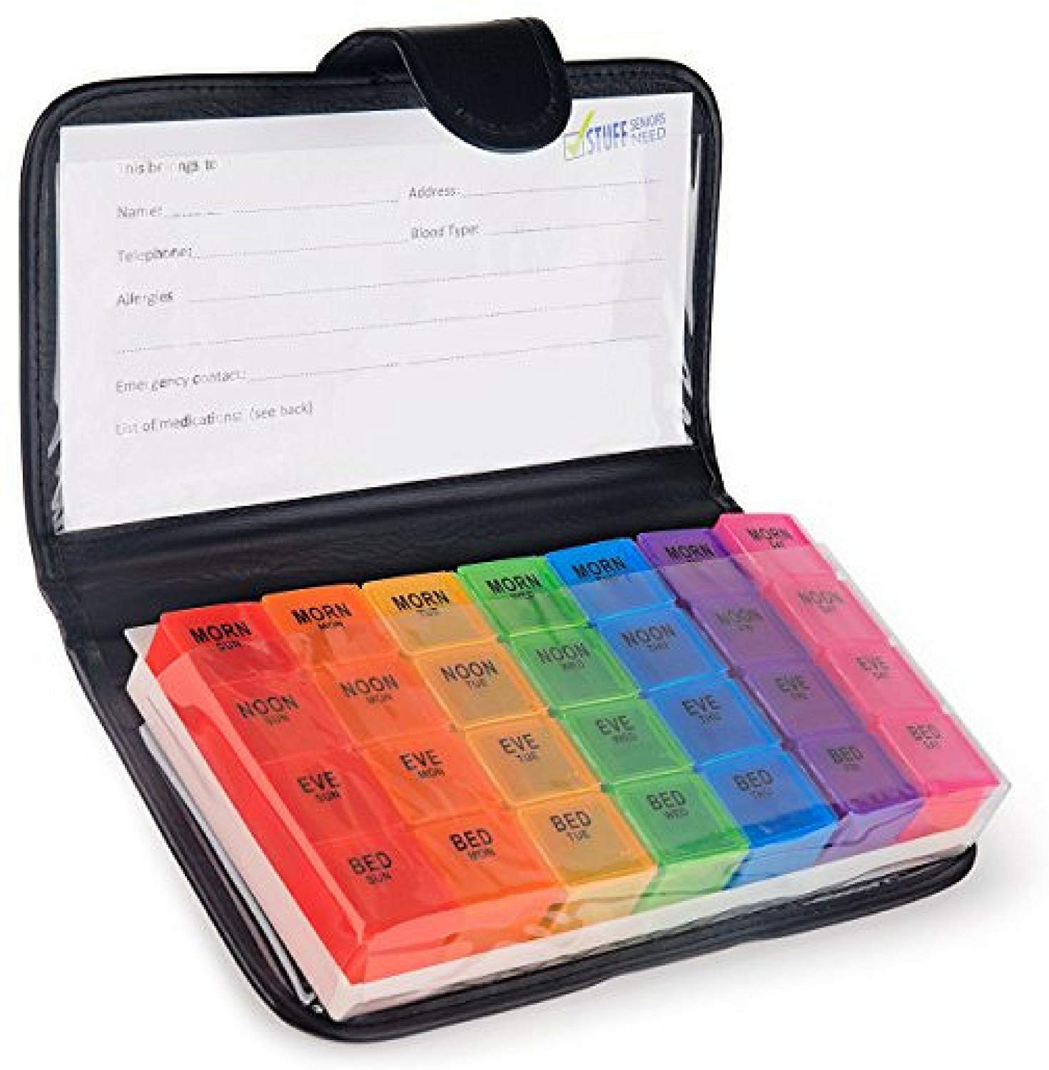 Pill organizer for people with chronic illness and brain fog.