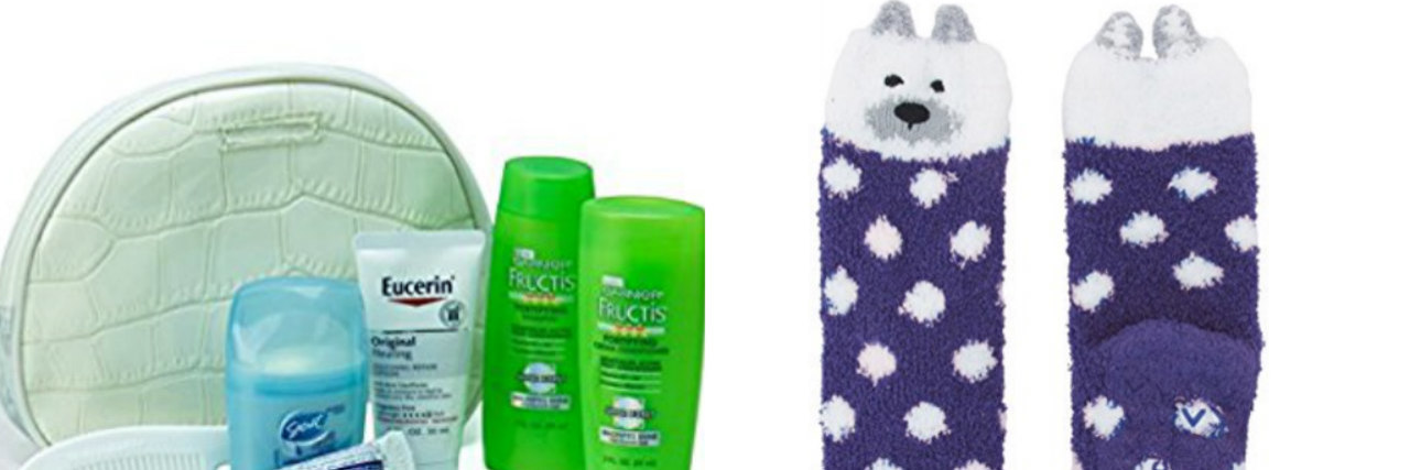13 Gifts to Give a Friend Who's in the Psychiatric Hospital socks and toiletry kit
