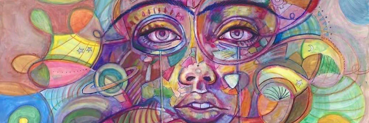 Why 'Healthy Coping' Is Better for Our Health Than Positive Thinking A colorful illustration of a woman's face.