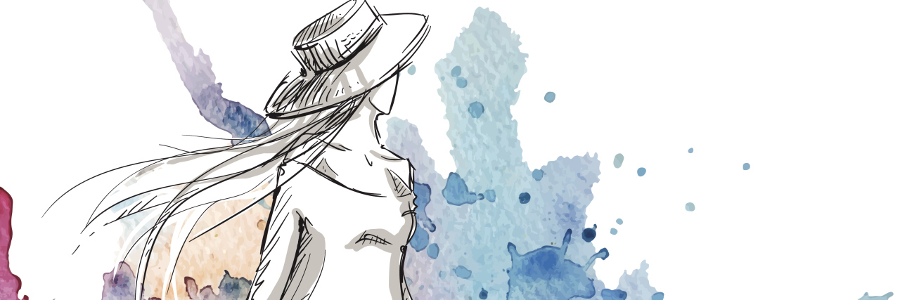 Letter to My Past, Present, and Future With Autism Woman on a watercolor background.