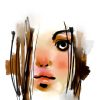 Woman face. watercolor illustration