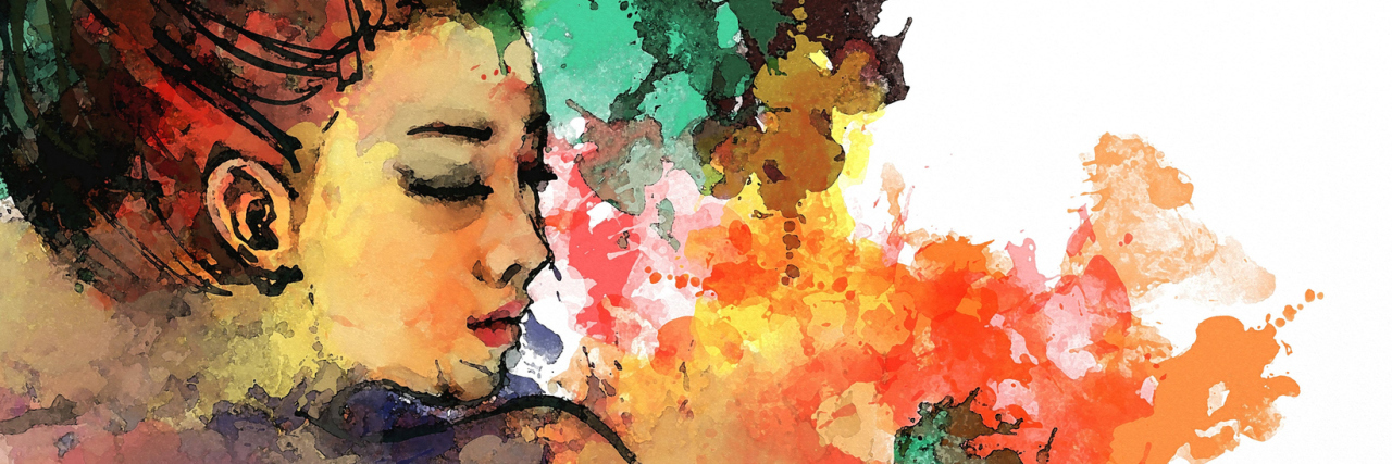 The Good That I Hope Comes Out of My Journey With Fibromyalgia A watercolor illustration of a woman with brown hair.