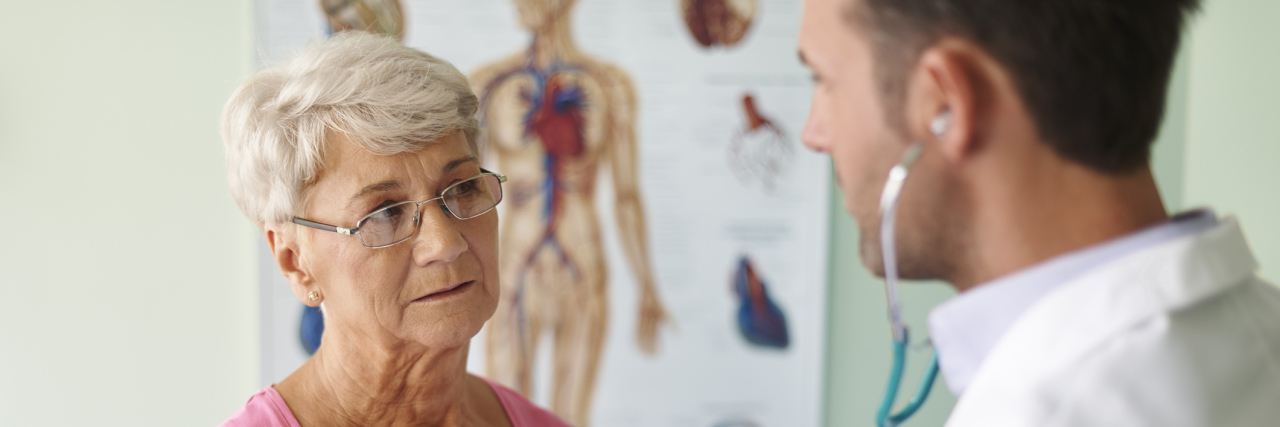 When I Don't Get the Medical Care I Need for My Asthma A doctor listening to an older woman's heart.