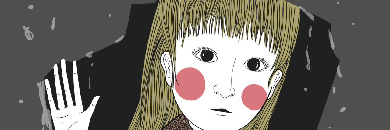 When Anxiety and Depression Make Your Life a 'Total Wreck' The lady looked at the rain through the mirror.She worries that she will not be able to go to school because of rain.