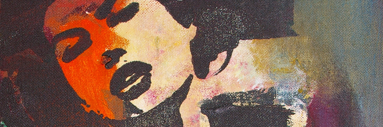 To the People Who Judge My Bipolar Disorder original oil painting on canvas for giclee, background or concept.pop portrait of womans face in dance