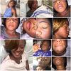 collage of photos of a woman in the hospital