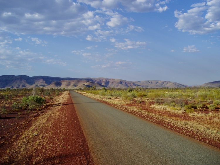 View of the open road in Australia.